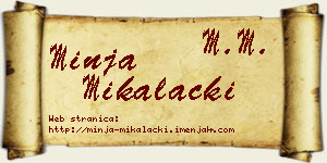 Minja Mikalački vizit kartica
